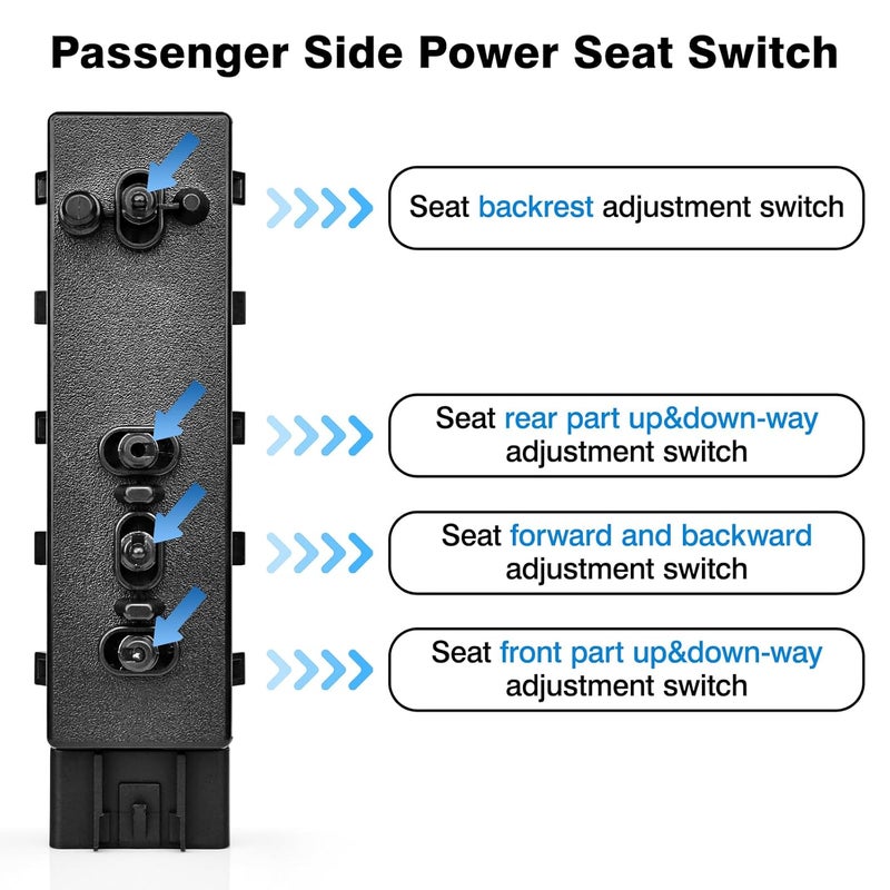TOP-MAX Power Seat Switch Passenger Side Compatible with Buick Enclave Regal Chevy Silverado Malibu Camaro Cruze Equinox Traverse GMC Sierra Acadia, Seat Adjustment Controller for 12451498 - Image 5